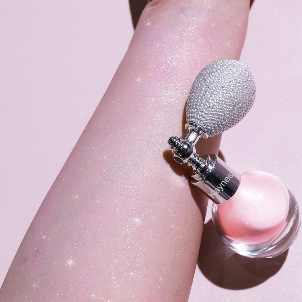 Shimmering Spray Powder Sparkle Powder, kaynest Body Glitter Face High Gloss Spray Highlighter Loose Powder Makeup Spray for Women Hair Nails Makeup (9#Dolce Pink)
