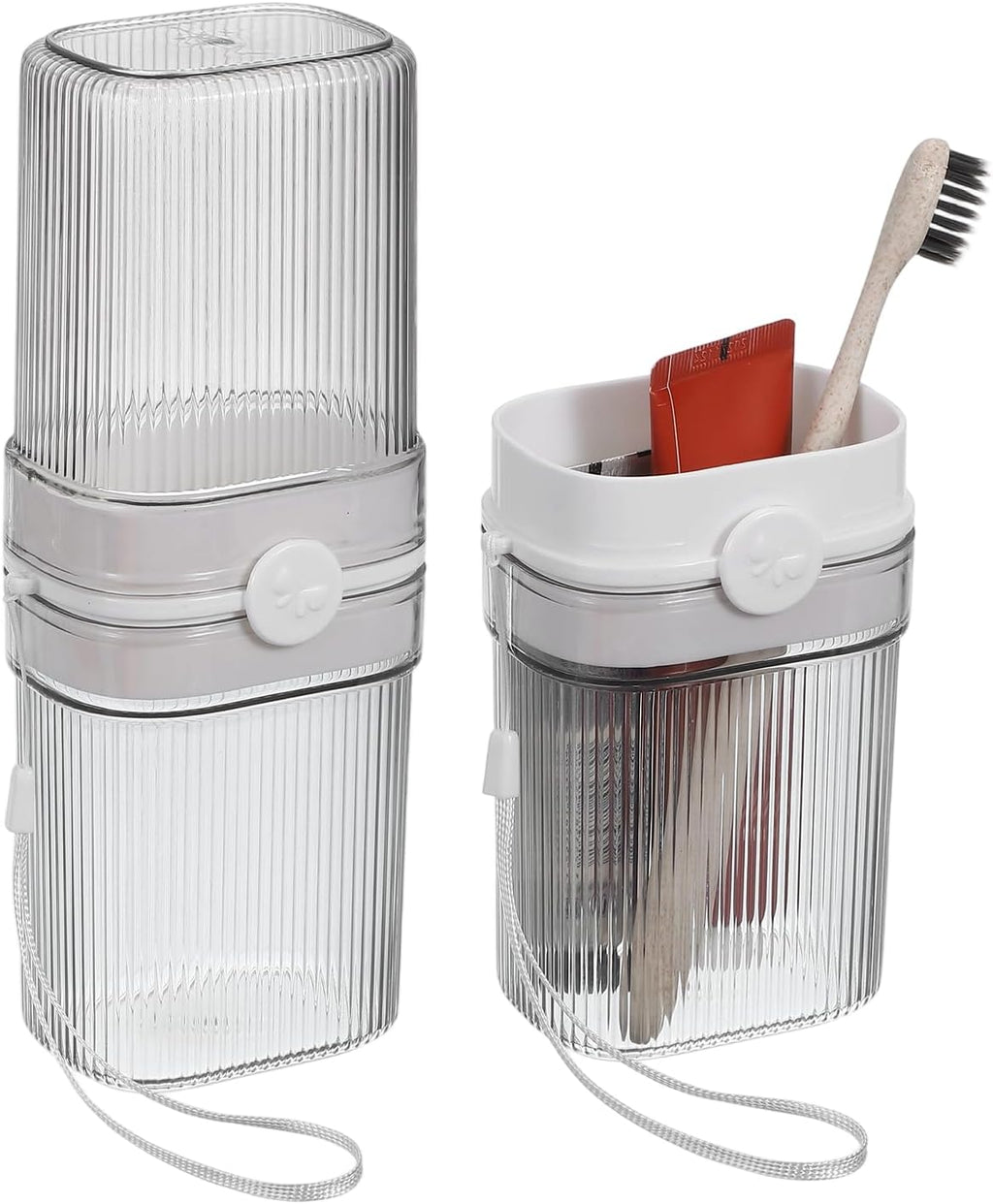 uxcell 1Pcs Travel Toothbrush Case, Portable Travel Toothbrush Holder with Cover, Toothbrush and Toothpaste Container for Bathroom, Gym,Business Trip, Camping (Light Gray)