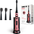Sonic-FX Solo Electric Toothbrush - 3 Brushing Modes - with Intelligent Auto-Timer, Includes 2 Tooth Brush Heads, and 1 Interdental Head, Rechargeable, Electronic Charging/Storage Base (Coral)