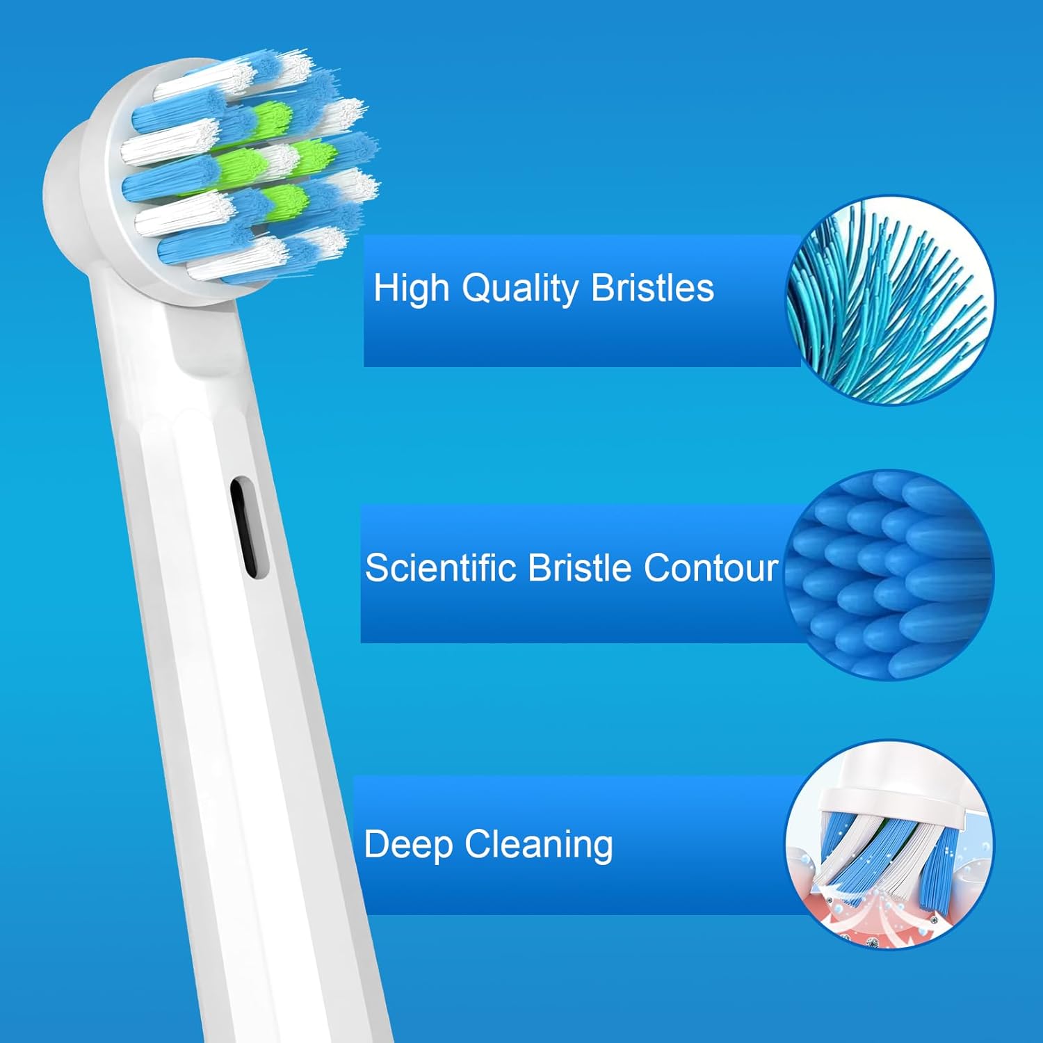 Replacement Toothbrush Heads Compatible with Oral B Pro 1000 Electric Toothbrush,Professional Clean,Gentle on Gums, Brush Head Refills for Genius/Smart/Vitality Series,8 Count