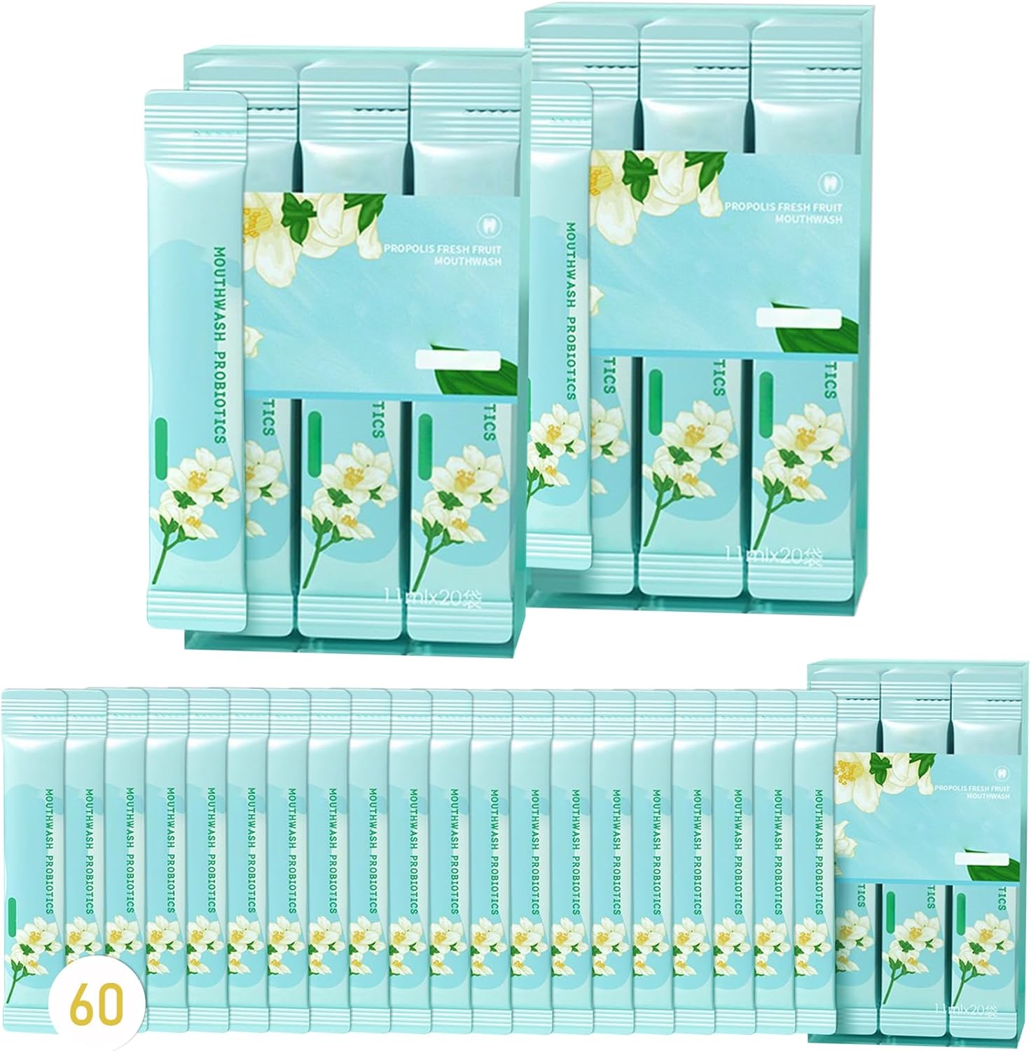 60PCS Travel Size Mouthwash,Portable Mini Mouthwash,Long-Lasting Freshness Travel Mouth Wash for Oral Care A42