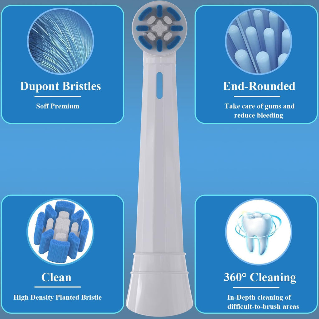 Replacement Toothbrush Heads Compatible with Oral b iO 3/4/5/6/7/8/9/10 Series Electric Toothbrush, Premium Grade Bristles, White, 8 Pack