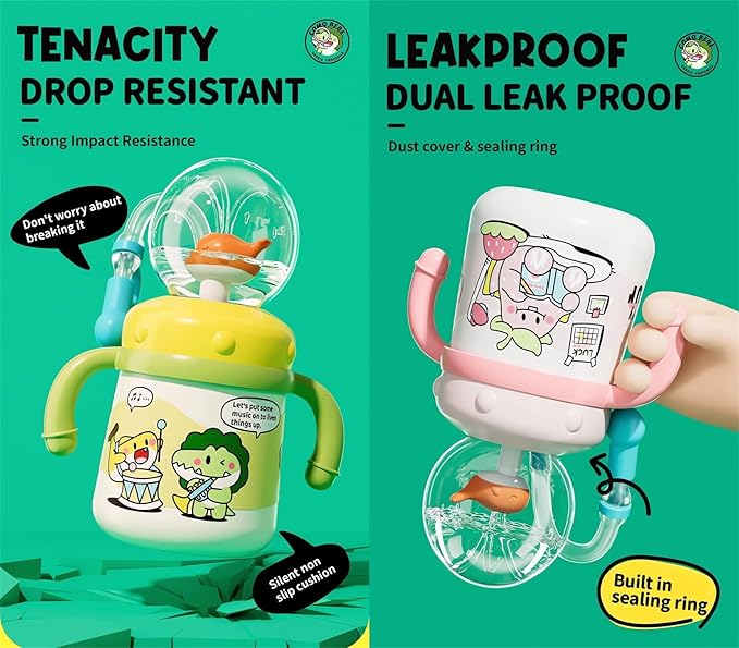 Stainless Steel Whale Fountain Tumbler with Handle 2025 Drinking Cup with Whale Squirt Insulated Travel Tumblers Kids Weighted Sippy Cup No Spill Cute Water Bottle with Lids and Straws Leak Proof (B1)