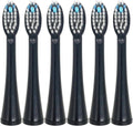 SF-03W Replacement Heads fit for Waterpik Sonic Fushion SF-02W, SF-01W, SF-04, with Brush Head Cover 6 PCS, Black