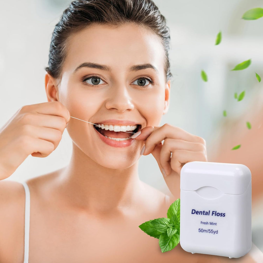 Mimorou 96 Pack Dental Floss Bulk Mint Flavored Floss 50m Each Travel Dental Oral Care for Teeth and Gum Protection(Colorful)