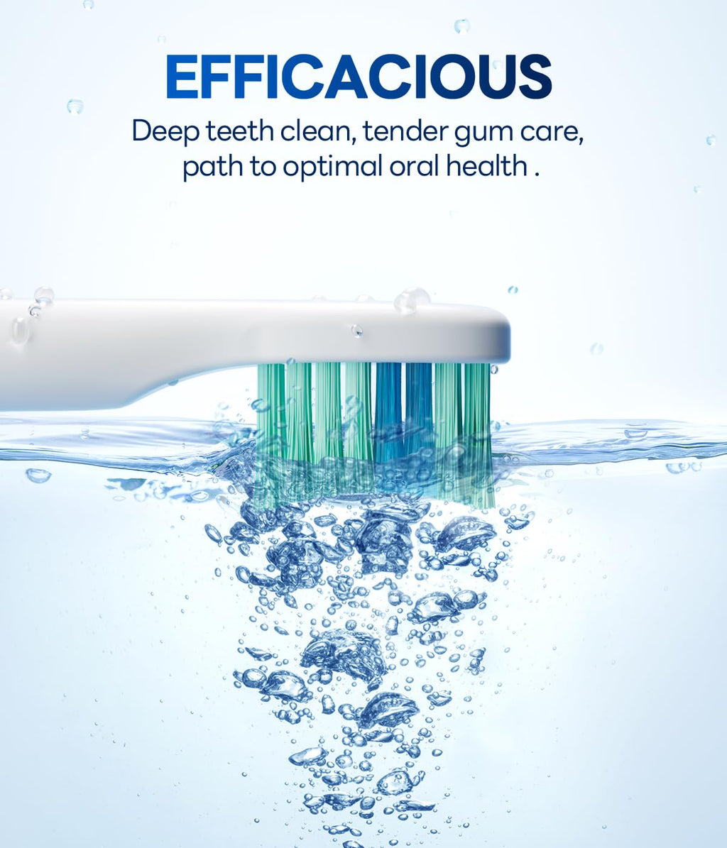 Bymore Electric Toothbrush for Adults,Travel Sonic Toothbrush with 8 Replacement Heads, Ultra Clean RechargeableToothbrush Portable One Charge for 330days 5 Modes 2mins Timer-Purple