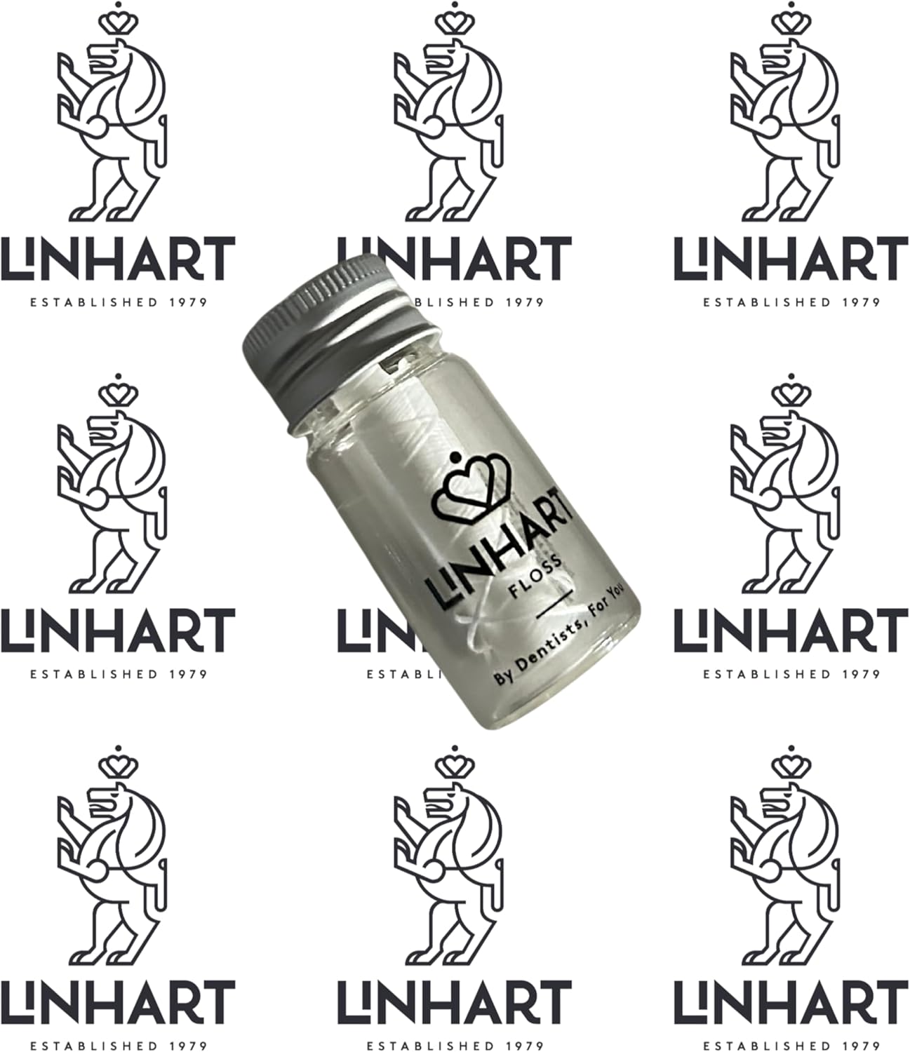 Linhart Dental Microfiber Dental Floss – 25m Eco Refillable Glass Bottle – Mint & Xylitol – Gentle, Non-Tearing, Dentist Designed – Sustainable, Vegan, BPA-Free, Freshens Breath Naturally