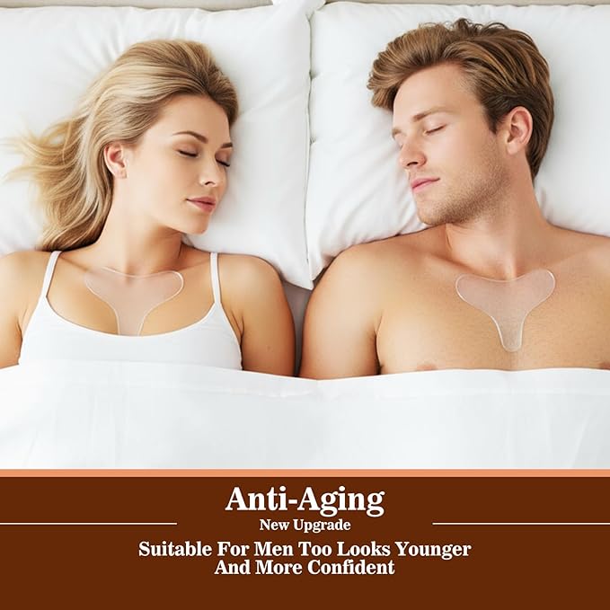 2 Pcs Anti Wrinkle Chest Wrinkle Patches Reusable Silicone Chest Patches Washable Gentle Skincare Silicone Sheets for Women Side Overnight Use WrinkleRemover while Sleeping