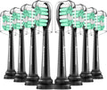 Aoremon Replacement Heads for Sonicare - Replacement Brush Heads Compatible with Philips Sonicare Snap-on Electric Toothbrush (Black),8 Pcs