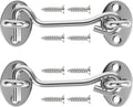 4" Silver Stainless Steel Gate Latch, Barn Door Lock with Screws, Privacy Hook for Inside Door, Fence, Window, 2 PCS