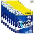 ORBIT WHITE Peppermint Gum - Sugar-Free Chewing Gum, Resealable Bag 120 Pieces, 8 Pack