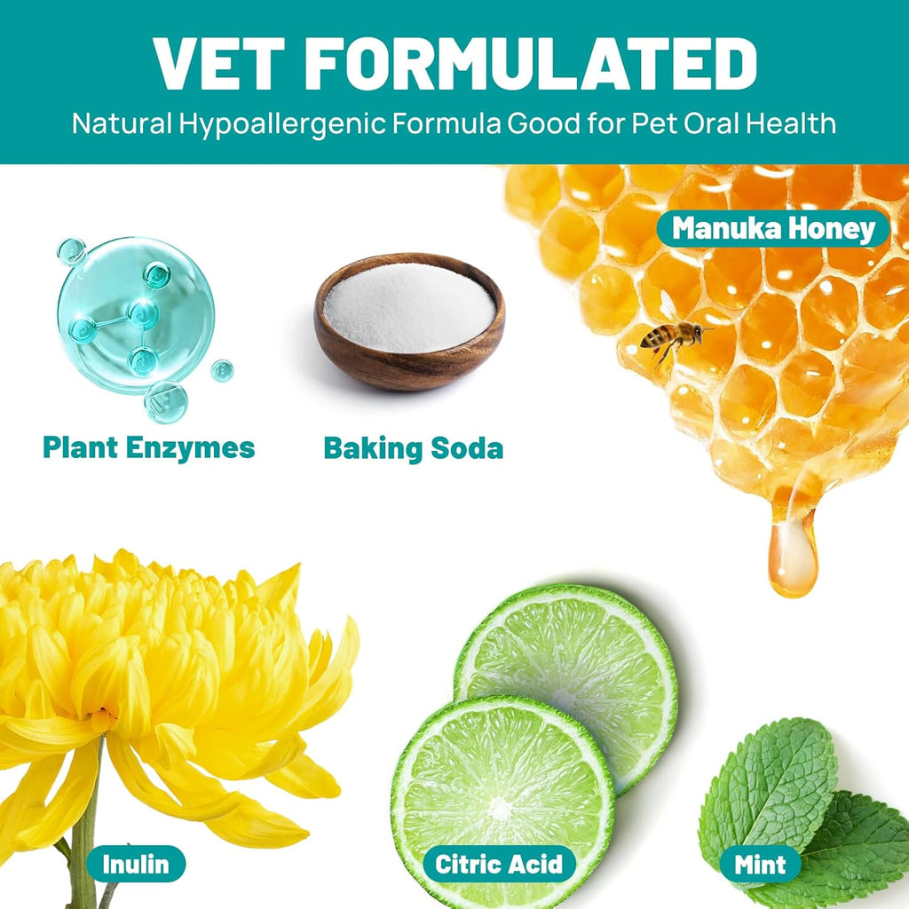 Dog Dental Care Finger Wipes - Teeth Cleaning Finger Wipes for Dog & Cats - Tooth Brushing Kit Dental Wipes for Dog - Reduces Plaque & Freshens Breath (50 PCS, Beef)