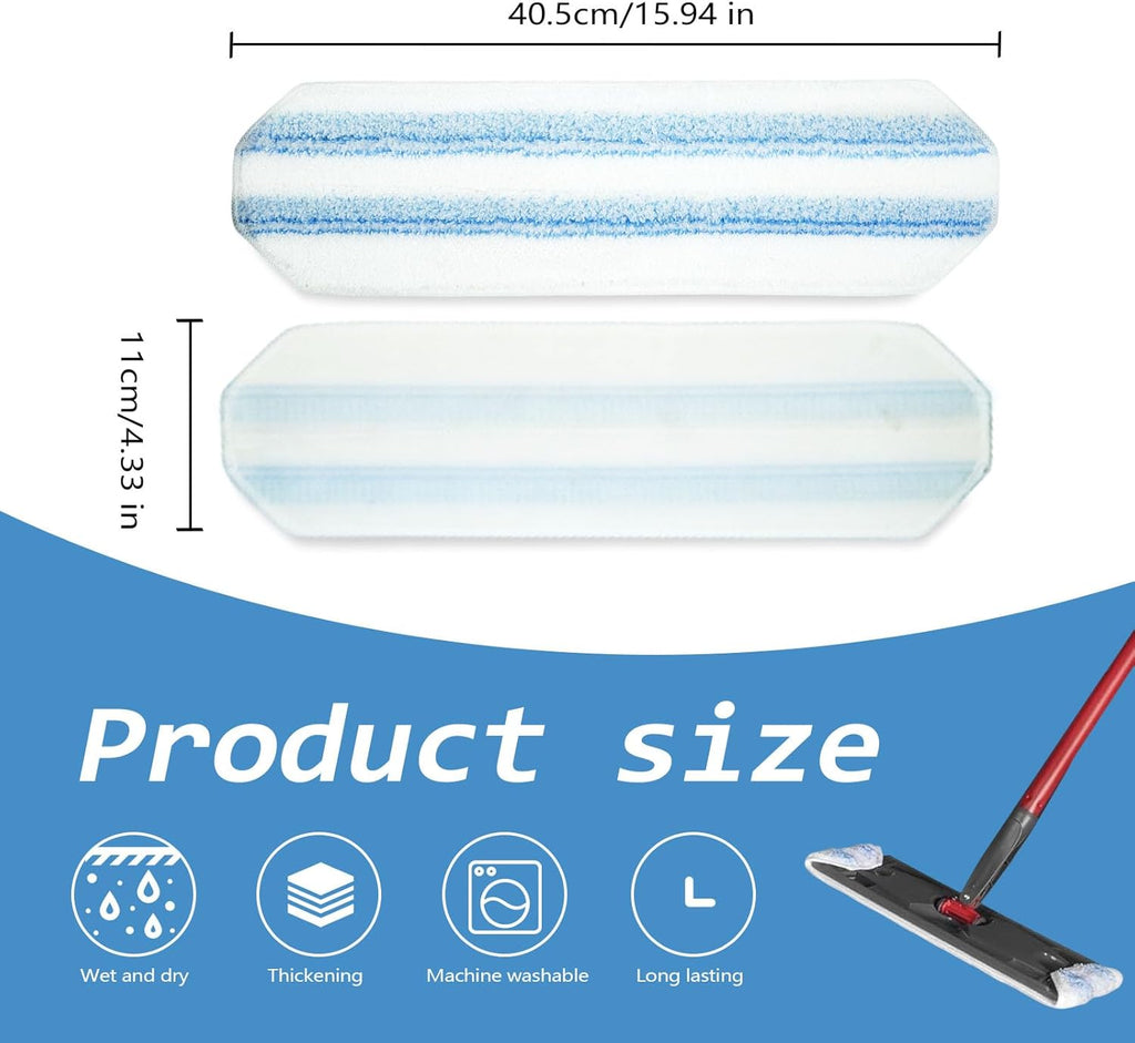 8 Pack Replacement Pads for O-Cedar H2prO Flat Mop System, Microfiber Flat Pads for O Cedar H2prO Flat Mop, Machine Washable/ Reusable, Powerful Stain Removal, for Hardwood, Tile, Marble, Baseboards.