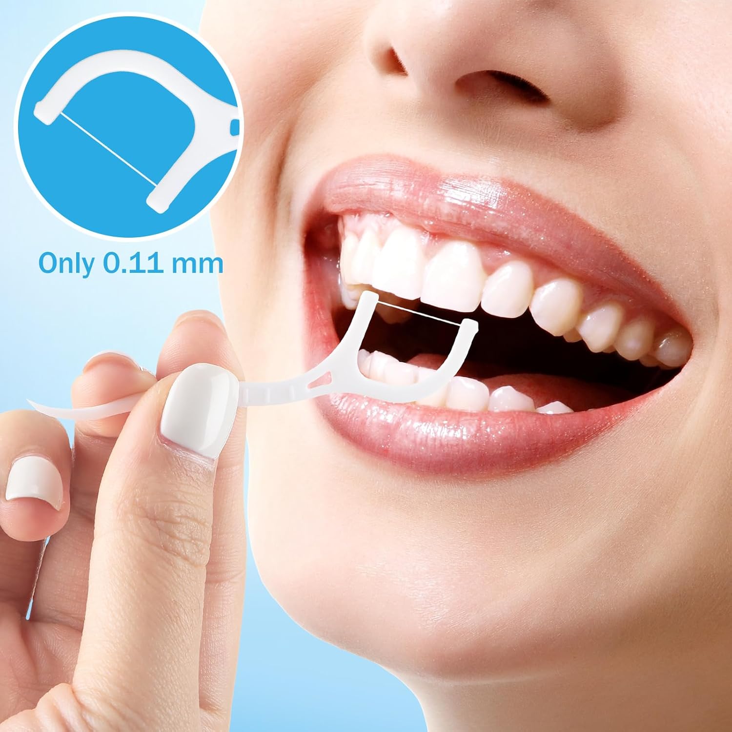 Maxcheck 2000 Count Floss Picks Bulk Natural Dental Floss Picks Toothpicks Sticks High Pull Tooth Flosser Sustainable for Teeth