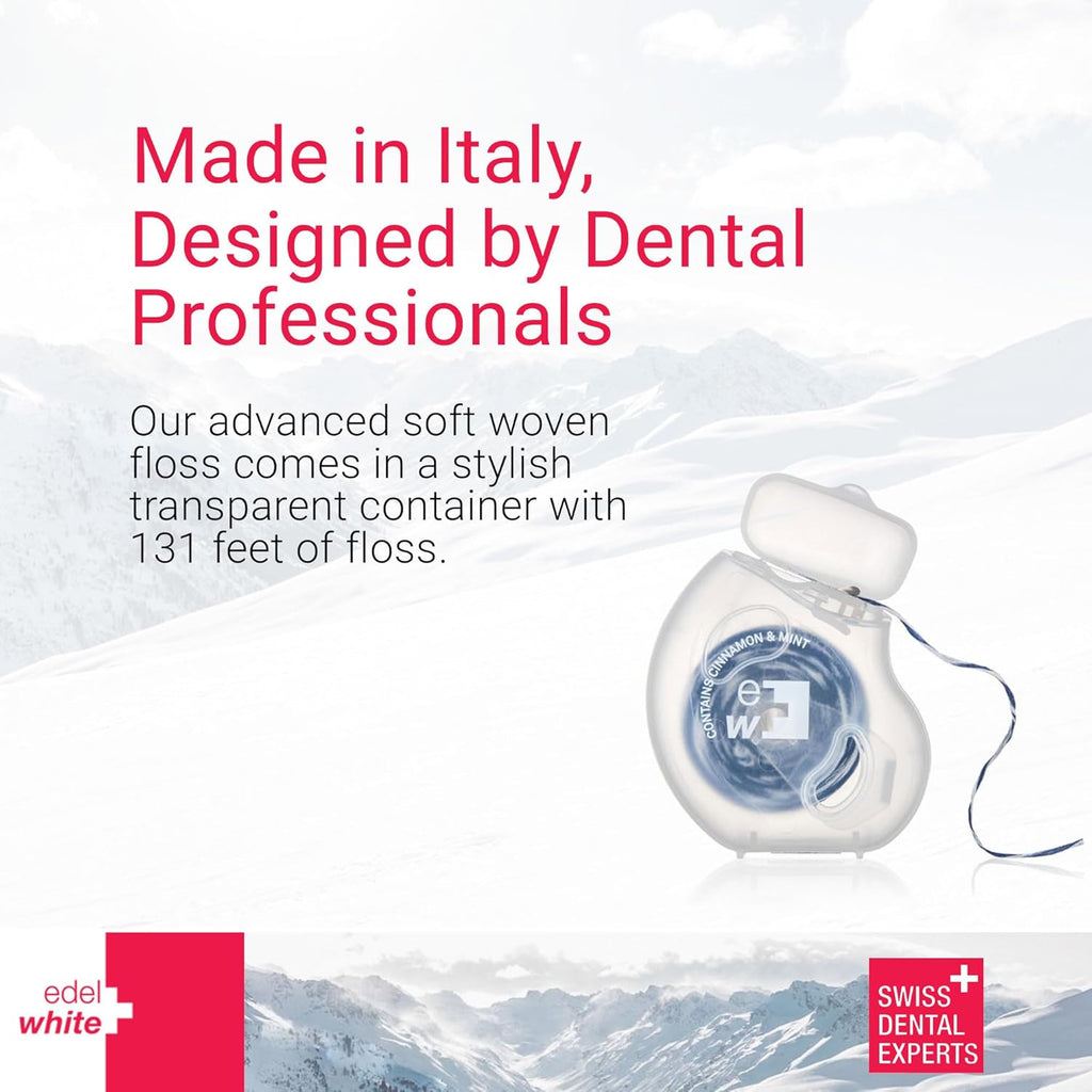 Gentle Gum Care Soft Woven Dental Floss, Minty Cinnamon Flavored Dental Floss | Woven Cushioned Comfort Floss for Sensitive Gums | Expanding & Cushioned Flossing - 131ft Total Length