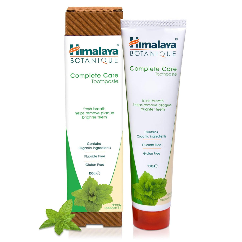 Himalaya Botanique Complete Care Toothpaste with Xylitol and Neem, Mint Flavor - Fluoride Free Toothpaste for Clean Teeth & Fresh Breath - Vegan, Gluten Free, No Artificial Flavors or Colors, 5.29 oz