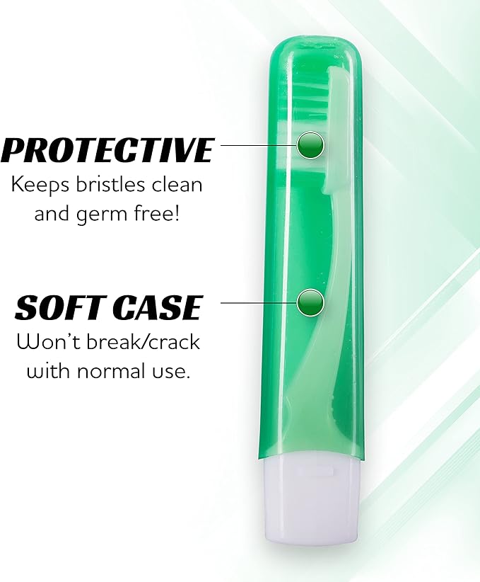 Lingito Travel Toothbrushes - Soft, Mini Toothbrush with Cover, Camping & Travel Size, Adult Kit (6 Pack)