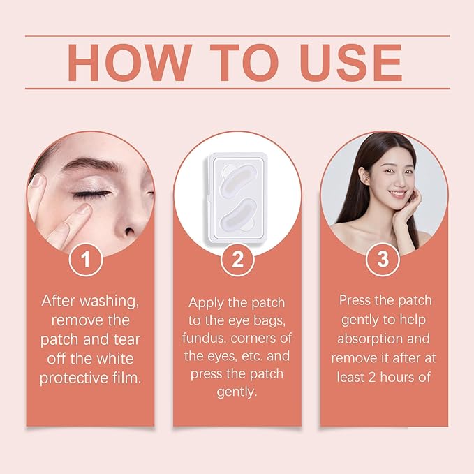 2PCS Eye Patches, Under Eye Patches, Smile Line Patches for Puffy Eyes and Dark Circles, Under Eye Masks for Skin Care with Bonus Lip Mask