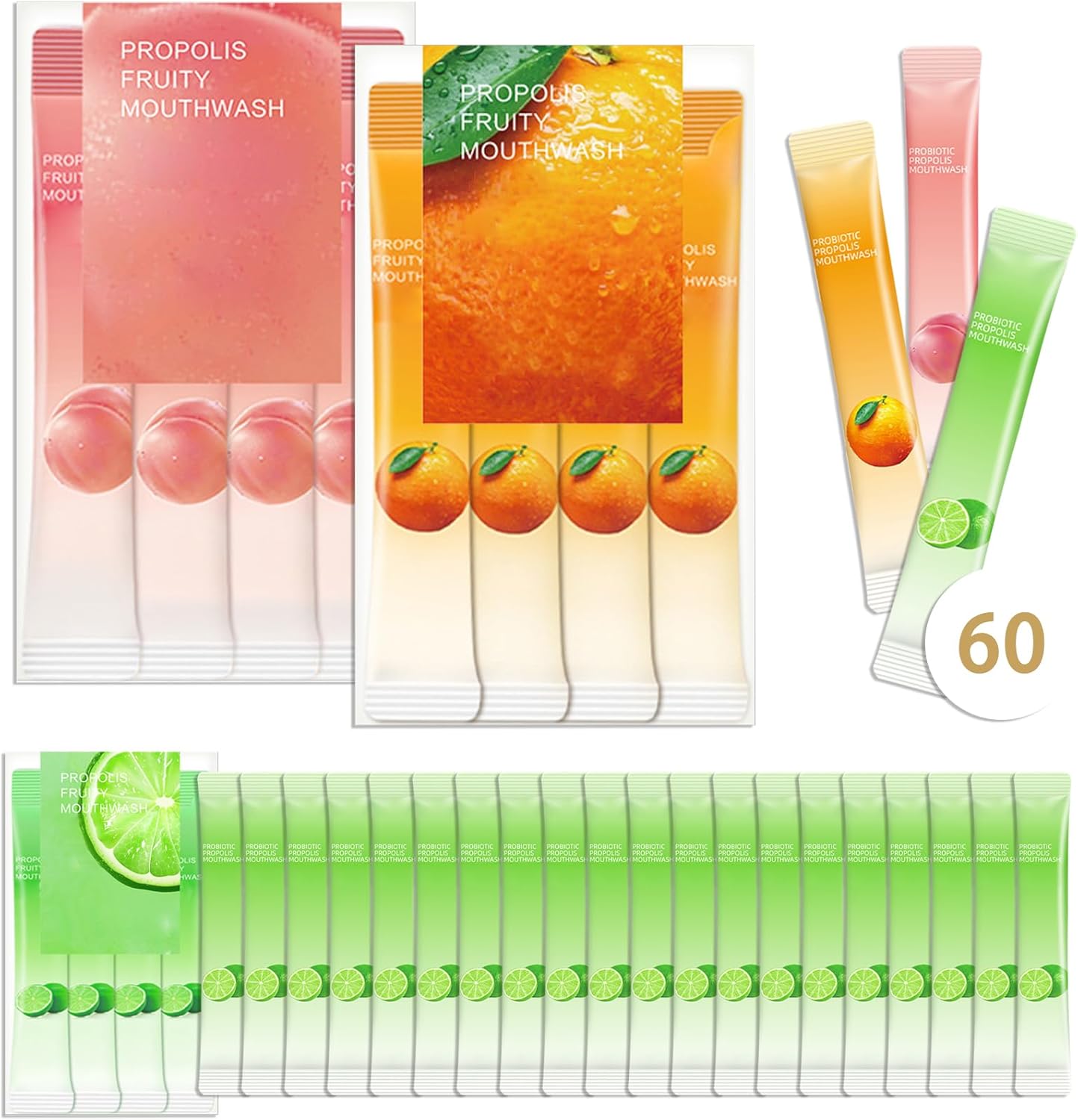 60PCS Travel Size Mouthwash,Portable Mini Mouthwash,Long-Lasting Freshness Travel Mouth Wash for Oral Care A17