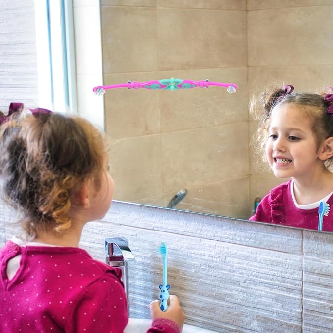Newday Kids toothbrushes 6 Pack Set Soft Bristles Fun Lovely with Suction Cup, Includes Travel Covers, Animal toothbrushes for Kids Boys & Girls, Toddlers &Children Teeth Age 3+