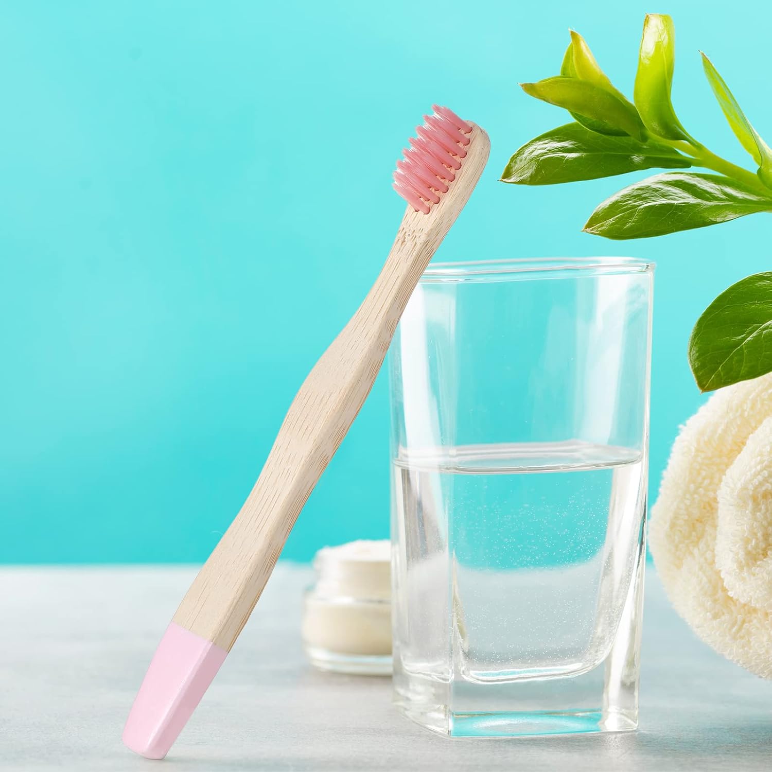 Estune 48 Pcs Kids Bamboo Toothbrushes Soft Bristle Individually Wrapped Toddler Toothbrush Manual Travel Tooth Brushes for Kids Children Adults School Travel Teeth Oral Supplies 5.7 Inch