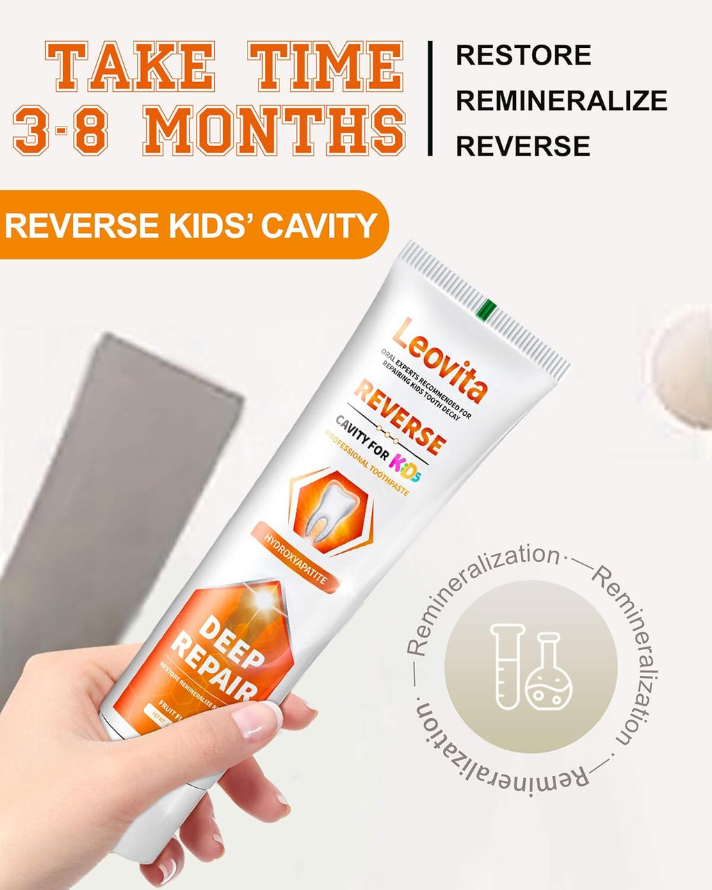 Cavity Reversing Kids Toothpaste - Hydroxyapatite Toddler Cavity Filler, Fluoride Free