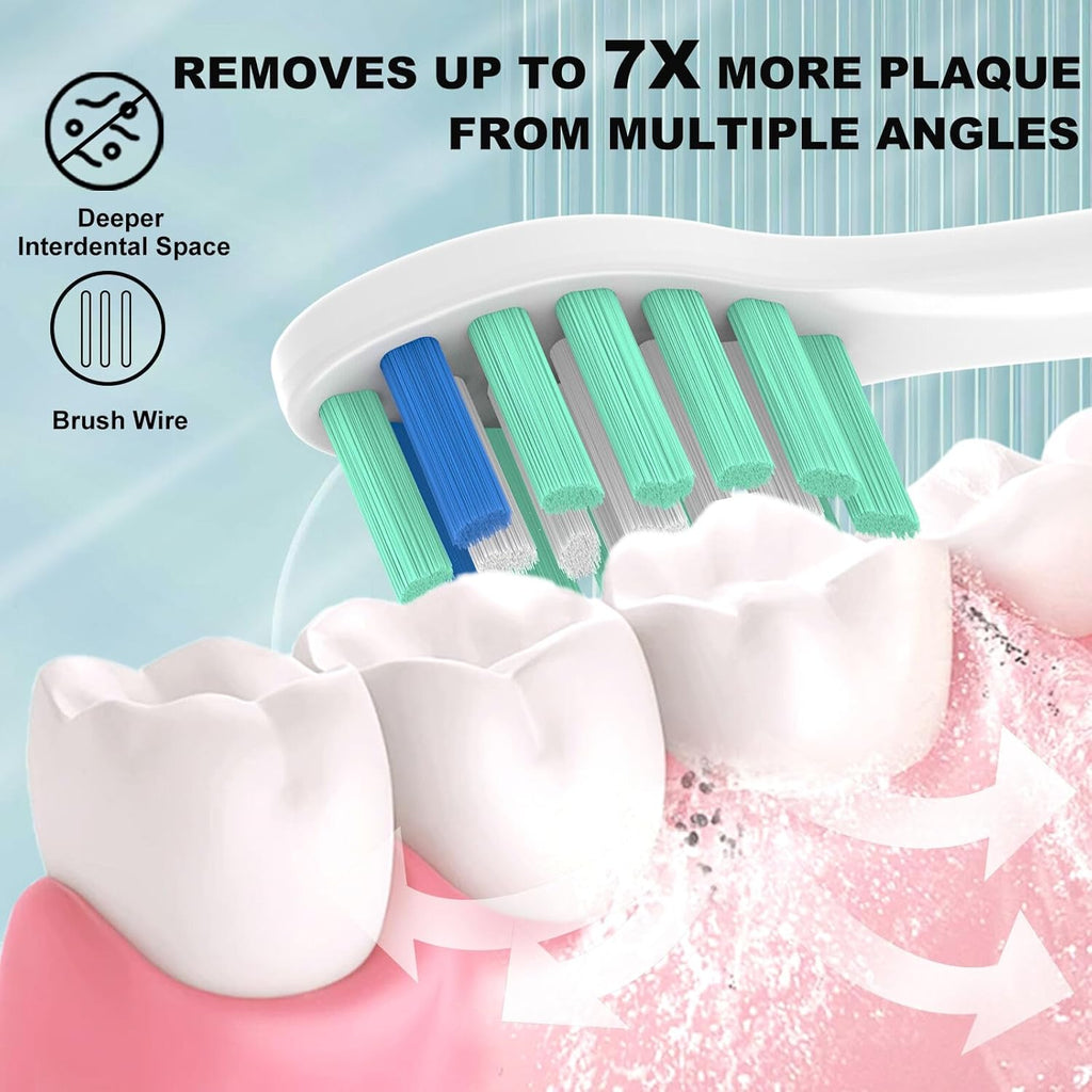 Replacement Heads Compatible with Philips Sonicare Toothbrush C1 C2 C3 A3 W3 G2 G3 4100 5100 6100 1100 2100 3100, Toothbrush Heads Brush Head, 12 White