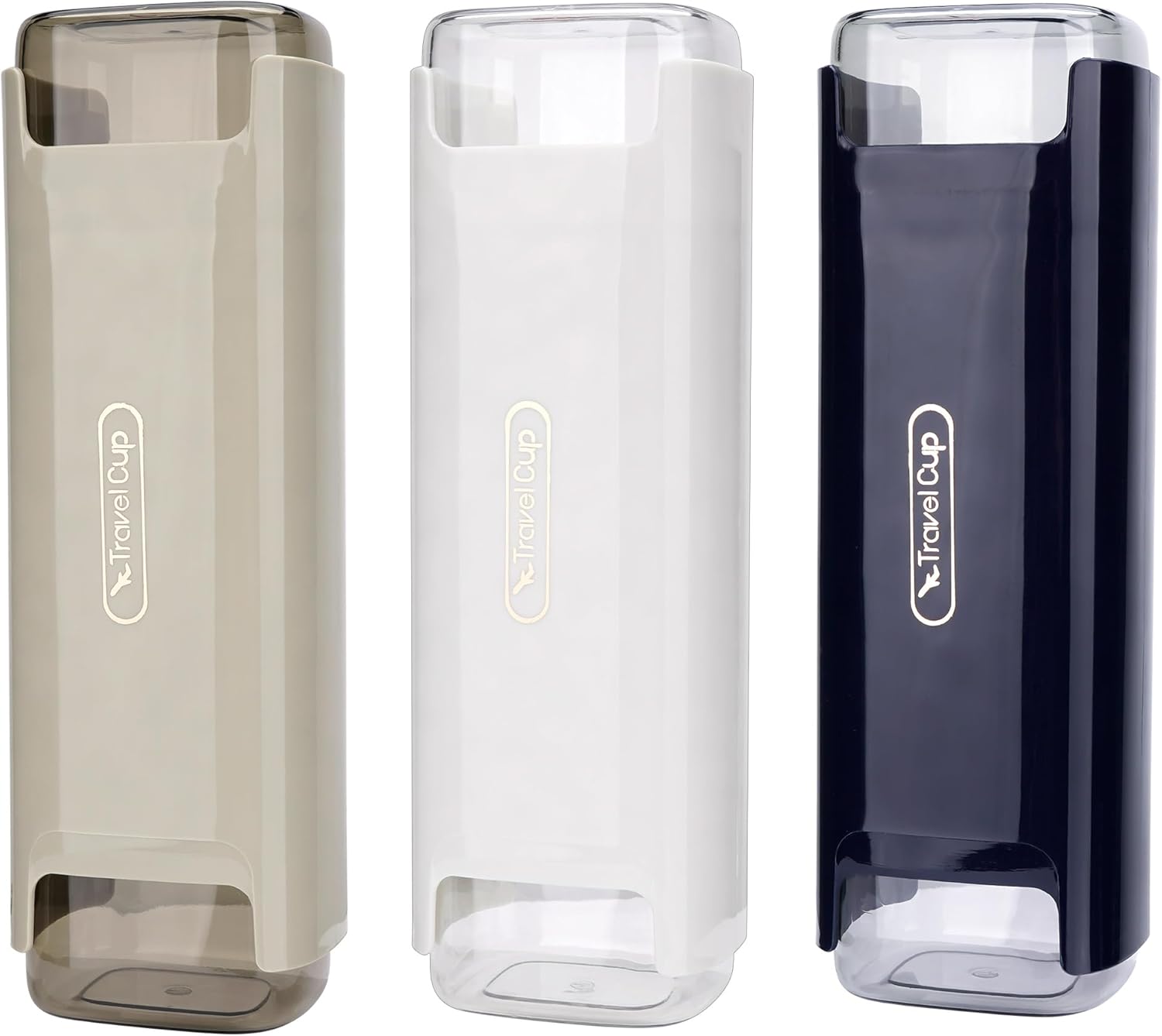 3 Pack Portable Travel Toothbrush Case, Toothpaste Case with Split Mouthwash Cup, Travel Toothbrush Cup Case for Travel, Business, Home, Camping