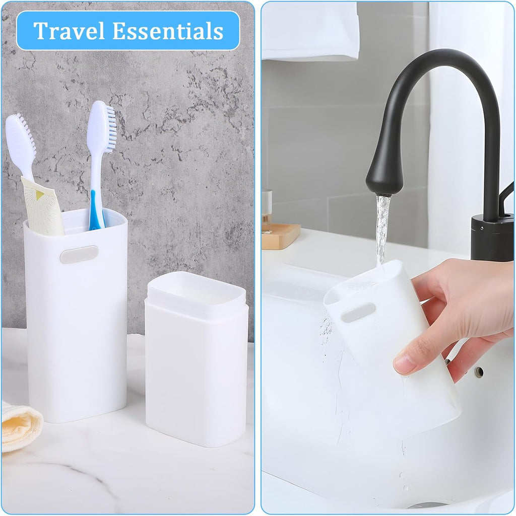 Travel Toothbrush Holder Case Portable Toothbrush and Toothpaste Travel Case with Ventilation Hole Tooth Brush Cup with Cover Storage Container for Traveling Camping Business School Outdoor