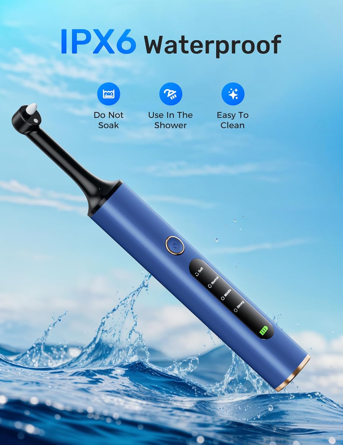 Tooth Polisher, Rechargeable Teeth Polishing Kit for Teeth Whitening, Tooth Polisher for Tartar Stain Removal, Teeth Cleaner Tools for Home Use with 3 Polish Paste and 5 Brush Heads, LED Light