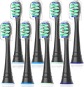 Replacement Heads Compatible with Sonicare Toothbrush, Replacement Brush Head for Philips Sonicare Electric Toothbrush 4100 5100 6100 9900 C2 W3 and More Click-on Handles 8 Black