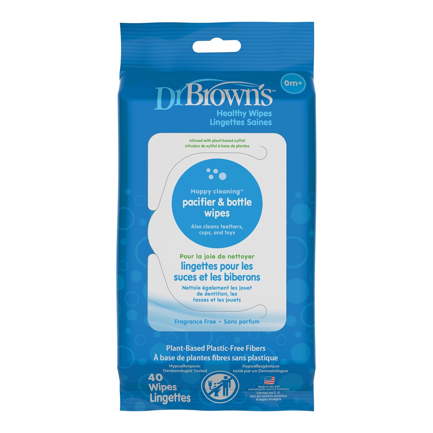 Dr. Brown's Pacifier and Bottle Wipes, 40 Count