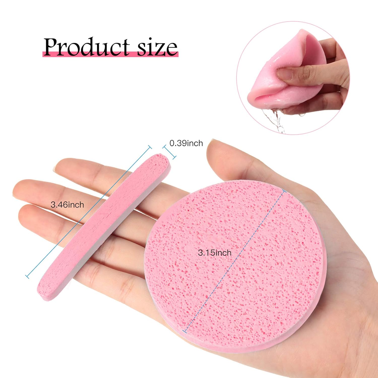 Patelai 120 Pieces Compressed Facial Sponge for Estheticians Face Makeup Removal Cleansing Sponge Pad Exfoliating Spa Wash Round Facial Cleansing Pads Supplies(Pink)