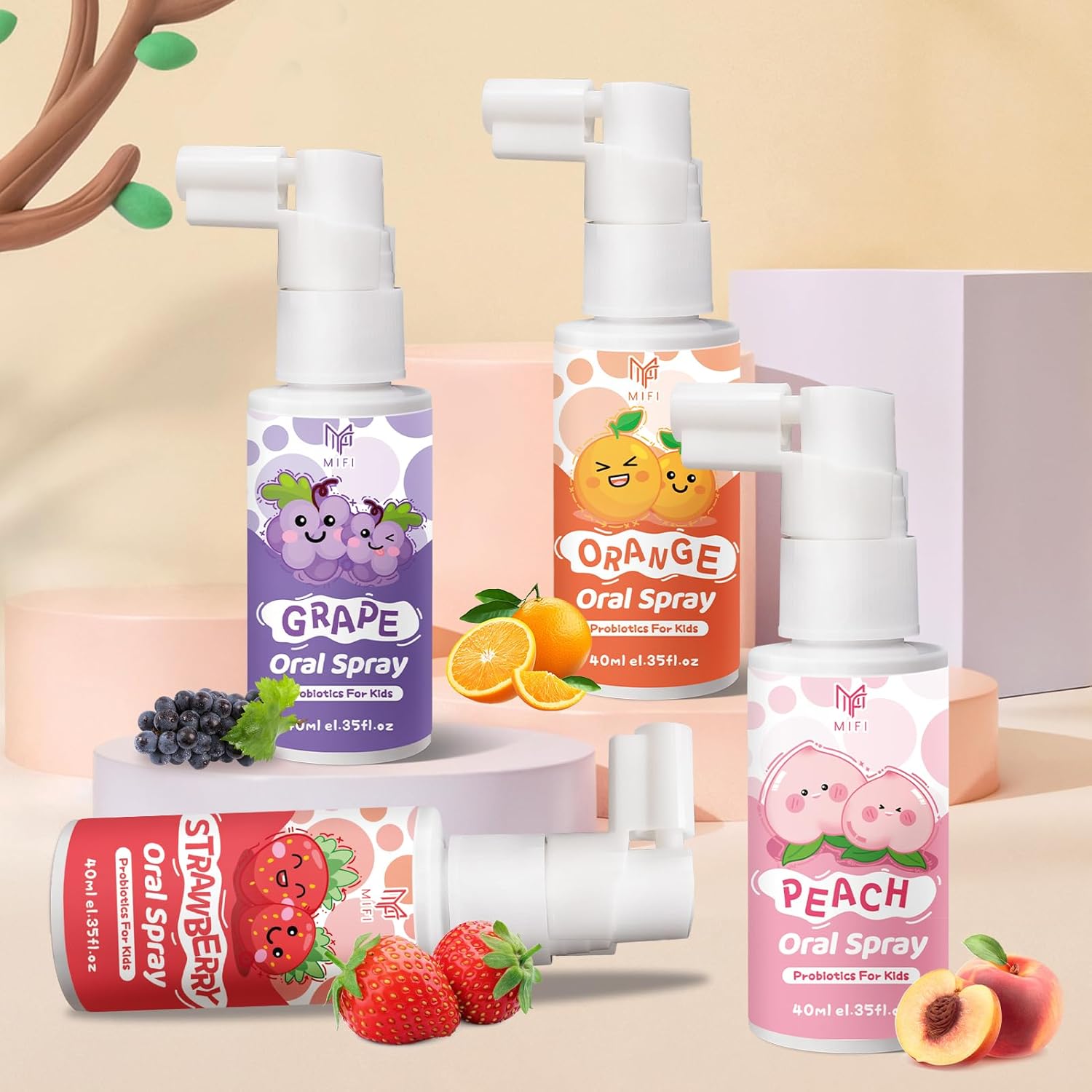 Kids Oral Spray, Toddler Toothpaste Helper for Daily Oral Care and Fresh Breath,Fruit-Flavored, Probiotic Oral Spray for Child (1Pack, Strawberry)