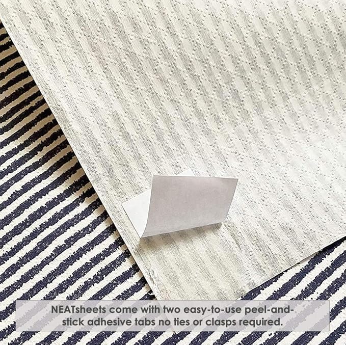 Disposable Bibs for Adults, Kids & Elderly Senior | Adhesive Tab Napkins for Eating, Personal Use, Home Care & Business Spill Absorbent, Stain/Liquid Repellent Blue Ticking, 20 Count x 5 (100 Total)