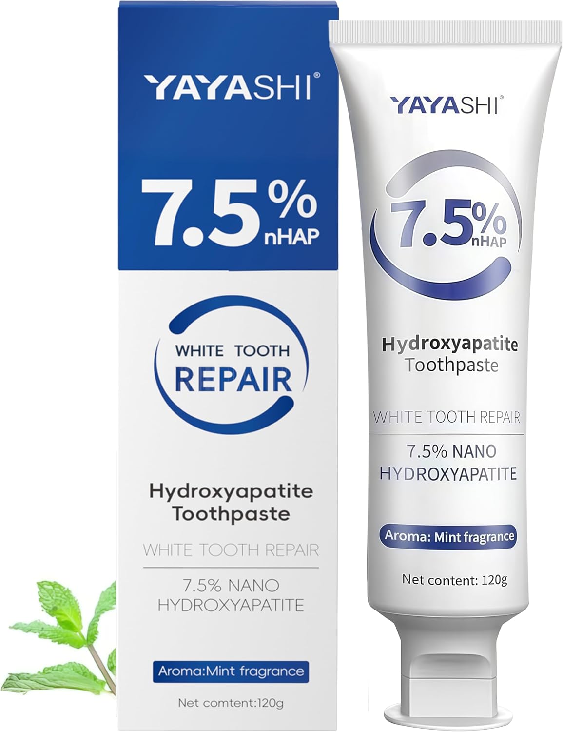 Hydroxyapatite Toothpastes for Enamel Protection and Tooth Strengthening, Gentle Mint, Fresh Breath, Daily Use for Oral Health (Gentle Mint)