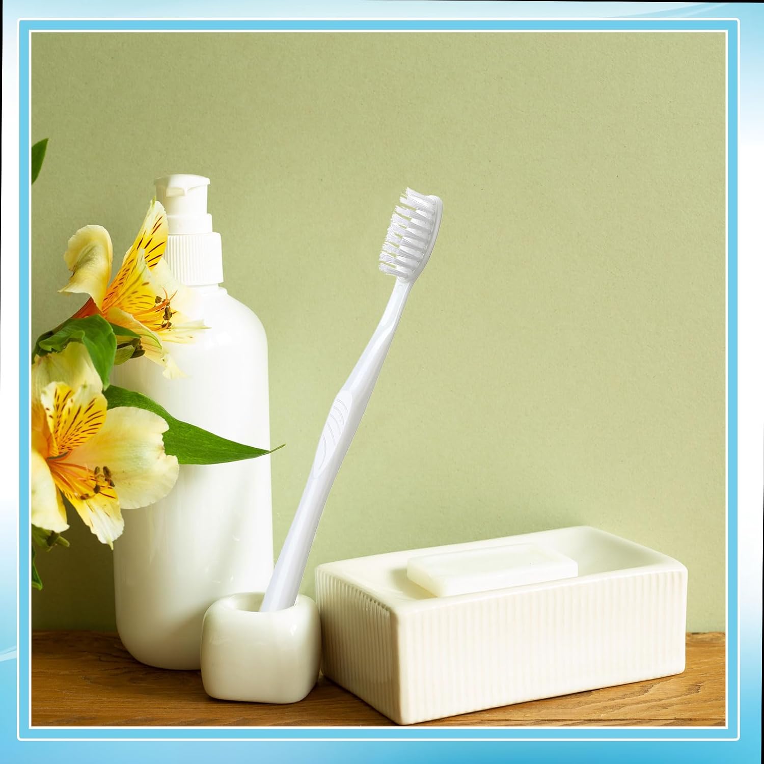 Tessco 500 Pcs Disposable Toothbrushes Individually Wrapped Soft Bristle Tooth Brush Set Travel Toothbrushes Bulk for Adults Oral Hygiene Dental Care Camping Guestroom Hotel(White)