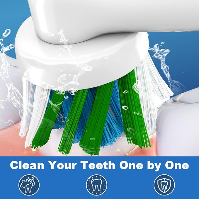 16 Pcs Replacement Heads Compatible with Braun Oral B Pro 1000, Genius X, Smart 1500 Electric Toothbrush, Brush Heads Refills Compatible with Oral B (White)