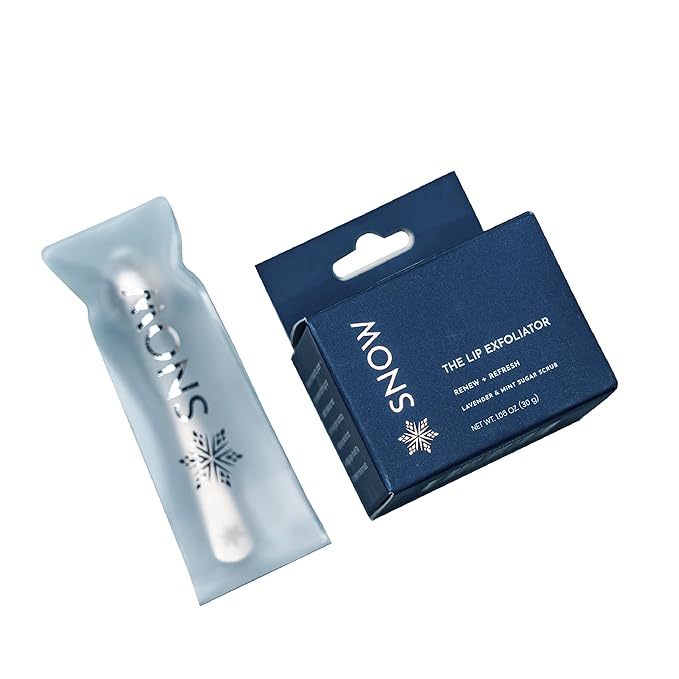 SNOW Lip Scrub Exfoliator - Sugar Scrub for Dry, Cracked Lips with Jojoba Oil, Lavender & Mint - Nourishes, Hydrates & Repairs - Treatment with Refreshing Formula, Comes with Dual Applicator