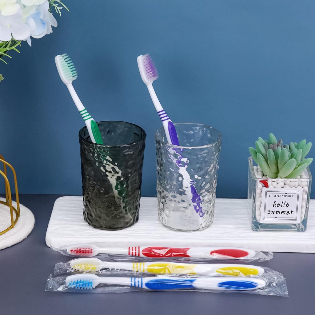 Bulk Toothbrushes 30 Pack Colorful Individually Wrapped Disposable Soft Large Brush Head Ergonomics Handle Oral Set for Adults Kids Travel Hotel OCC Airbnb Dentist (30)
