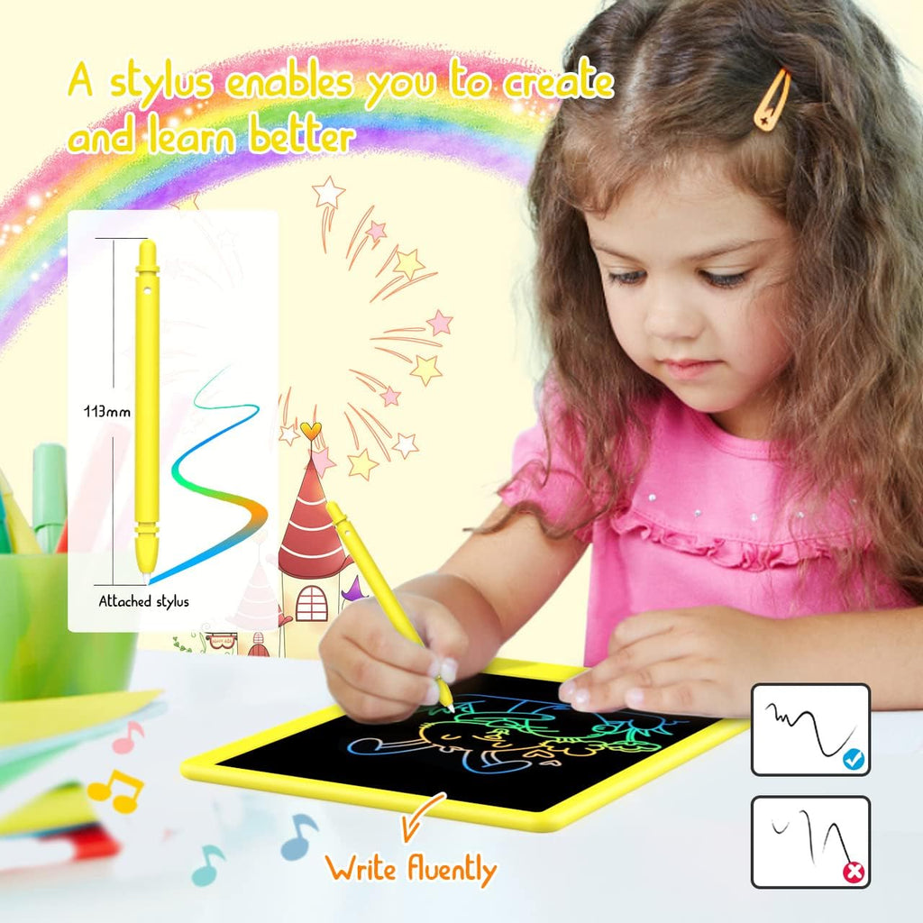Toddler Toys for 3-6 Years Old Girls Boys, LCD Writing Tablet 8.5 Inch Doodle Board, Electronic Drawing Tablet, Drawing Pads,Travel Gifts for Kids Age 3 4 5 6 7 Year Old Girls Boys (Yellow)