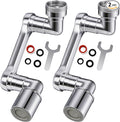 1080° Swivel Faucet Extender, 2 PCS Sink Aerator Attachment with Dual Spray Modes, Rotatable Robotic Arm for Kitchen and Bathroom, Splash Filter Extension for Hand, Face, and Hair Washing