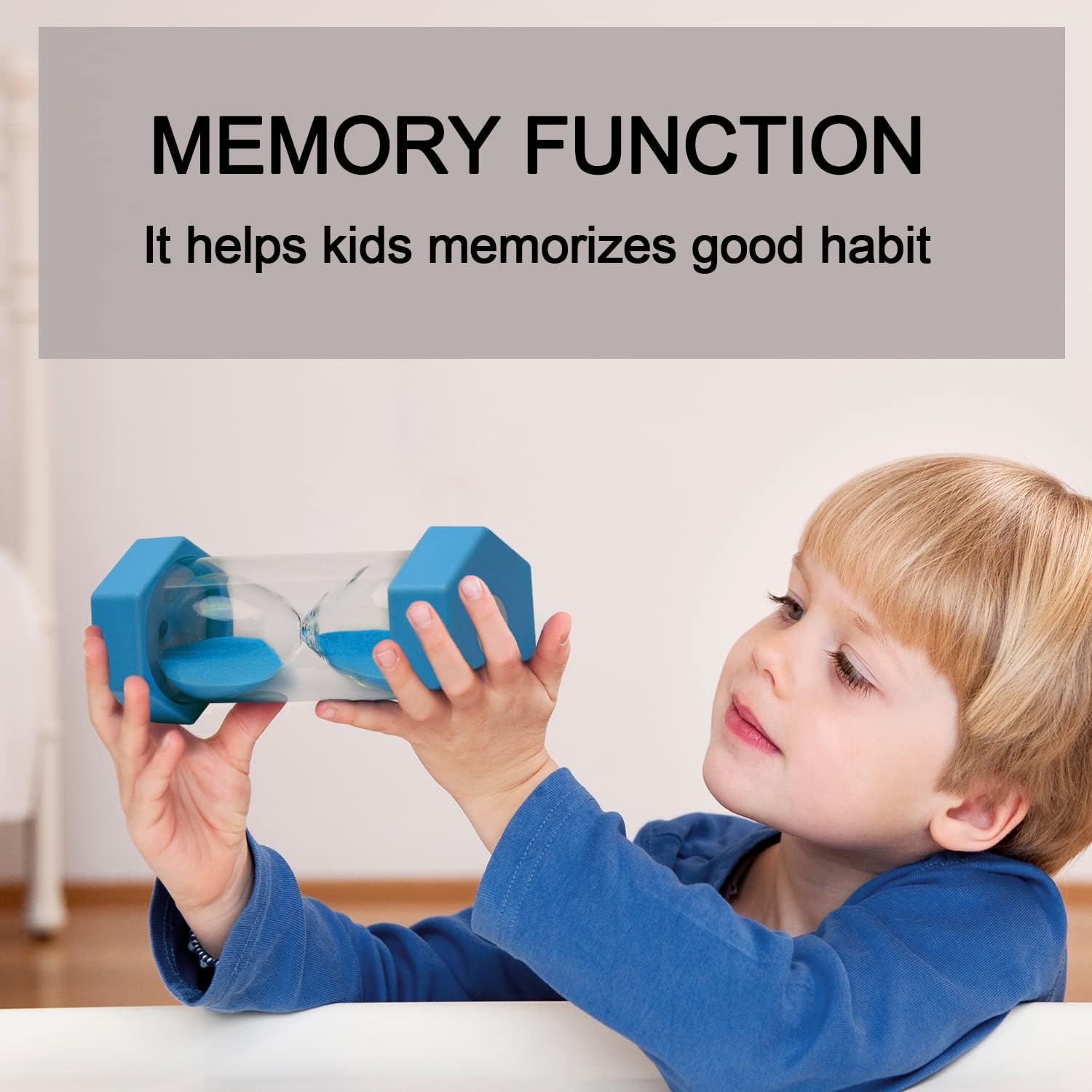 10 Minutes Sand Timer, Hourglass Timer, Sand Clock for Kids, Colorful Sand Watch, Sandglass Timer, Visual Timer for Home Office Kitchen Decor (Blue)