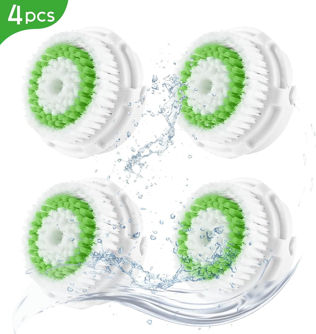 Acne Replacement Brush Heads – Compatible with Clarisonic Mia 1, Mia 2, Mia Fit, Alpha Fit, Smart Profile Uplift – 4 Pack