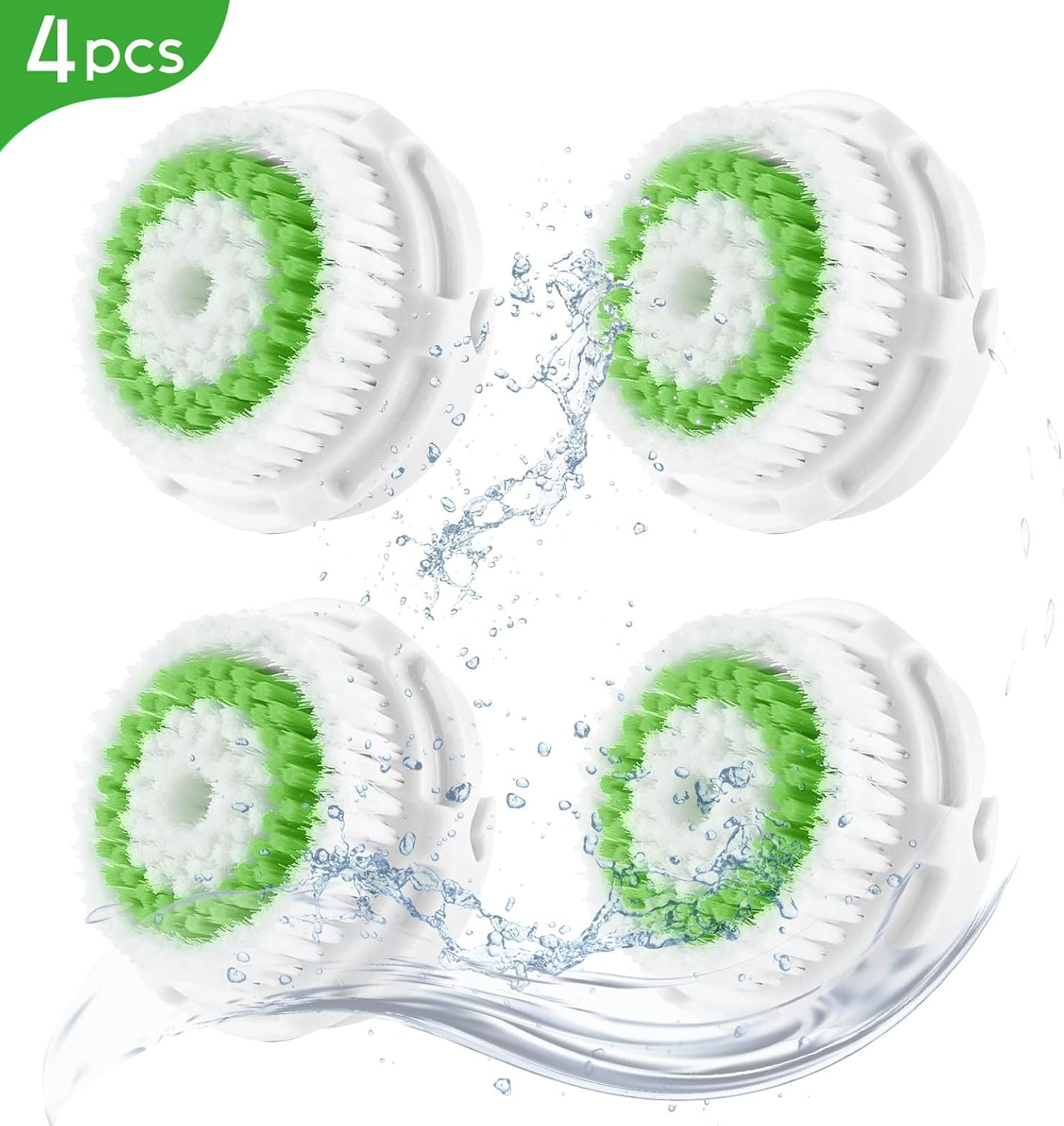 Acne Replacement Brush Heads – Compatible with Clarisonic Mia 1, Mia 2, Mia Fit, Alpha Fit, Smart Profile Uplift – 4 Pack