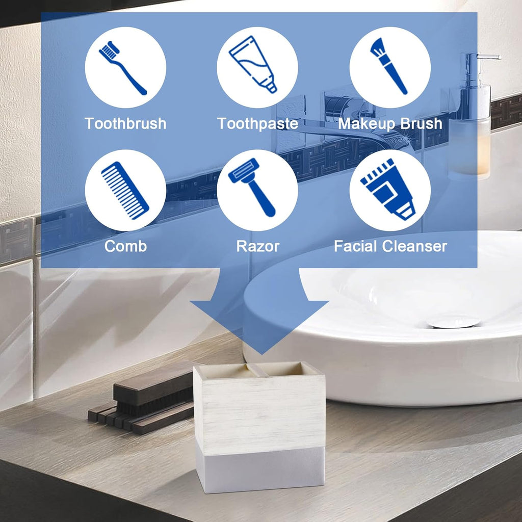 Toothbrush and Toothpaste Holder for Bathroom Countertop Organizer, Anti-Slip Electric Toothbrush Holders Vanity Caddy Storage for Family, Kids, Shower, Kitchen