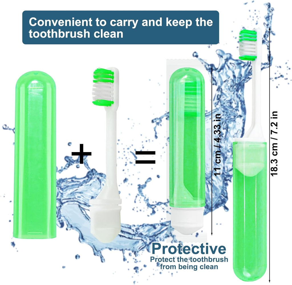 Travel Size Toothbrush Bulk Disposable Toothbrushes Individually Wrapped ,Mini Toothbrush With Toothbrush Cover Folding Toothbrushes Camping Toothbrush for Camping,Hiking,Traveling,School (300)