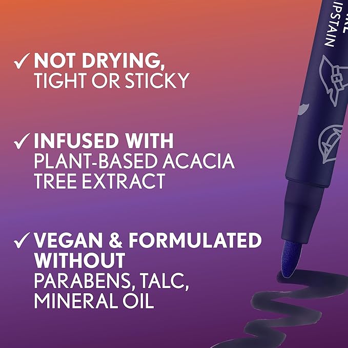 CoverGirl Outlast, Spider's Web, Lipstain Halloween Limited Edition, Transfer-Proof, Non-Drying, Lightweight, Buildable, 0.05oz