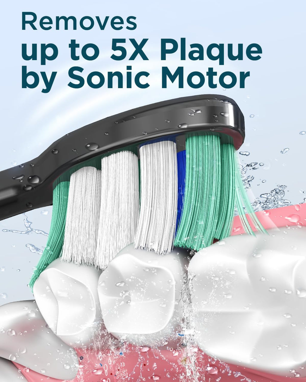 Rtauys 2 Pack Electric Toothbrush for Adults - 2 Rechargeable Electric Toothbrushes with 12 Brush Heads & 2 Travel Cases, Power Electric Toothbrush with Holder, 120 Days Battery Life - Black+Rosered