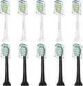 Replacement Toothbrush Heads for Philips Sonicare Replacement Brush Heads Compatible Electric Toothbrush Heads, 10 Pack, Black White